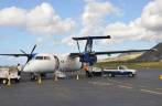 O turbohélice que nos trouxe de Sint Maarten para St. Kitts, no Caribe